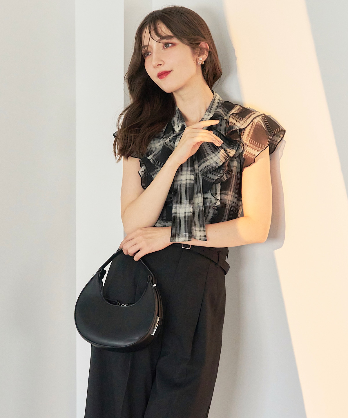 ベルテッドワイドパンツ