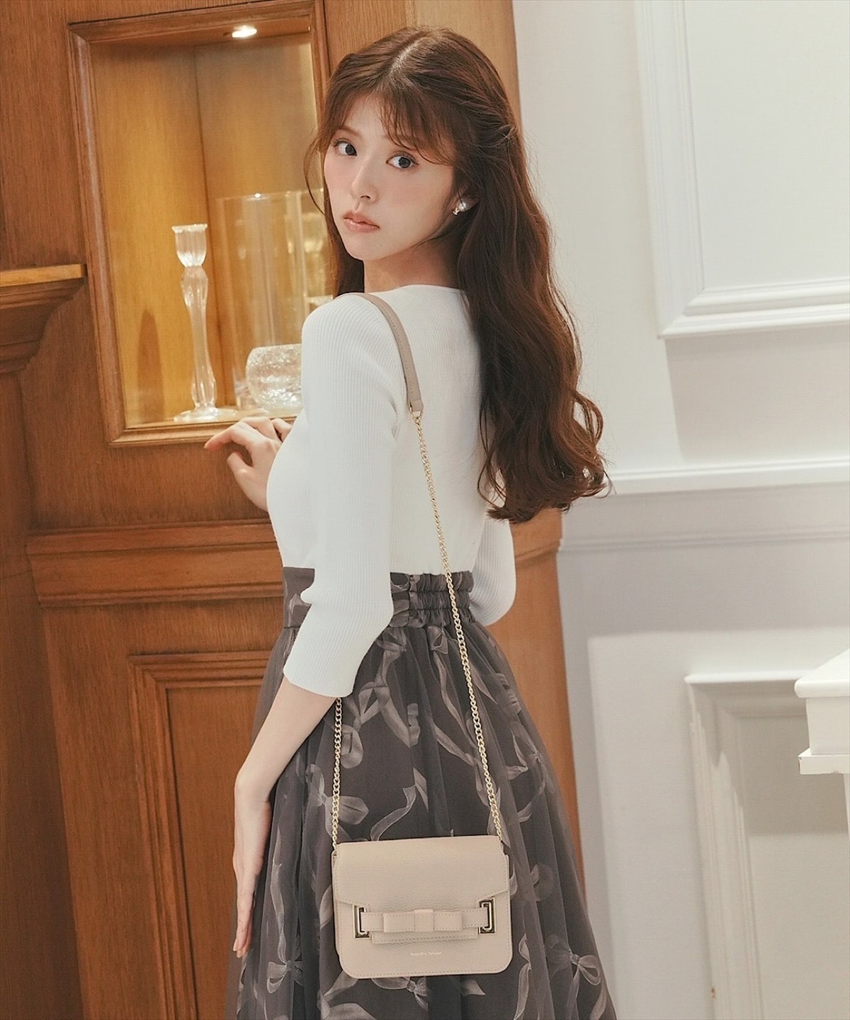 リボンデコレーションドッキングワンピース