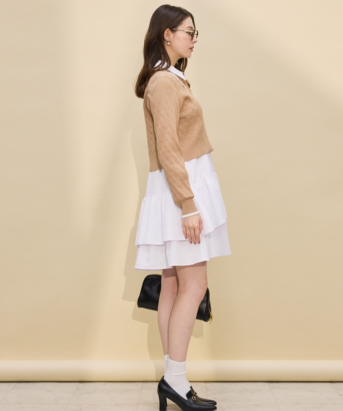 【再入荷】ティアードシャツワンピース