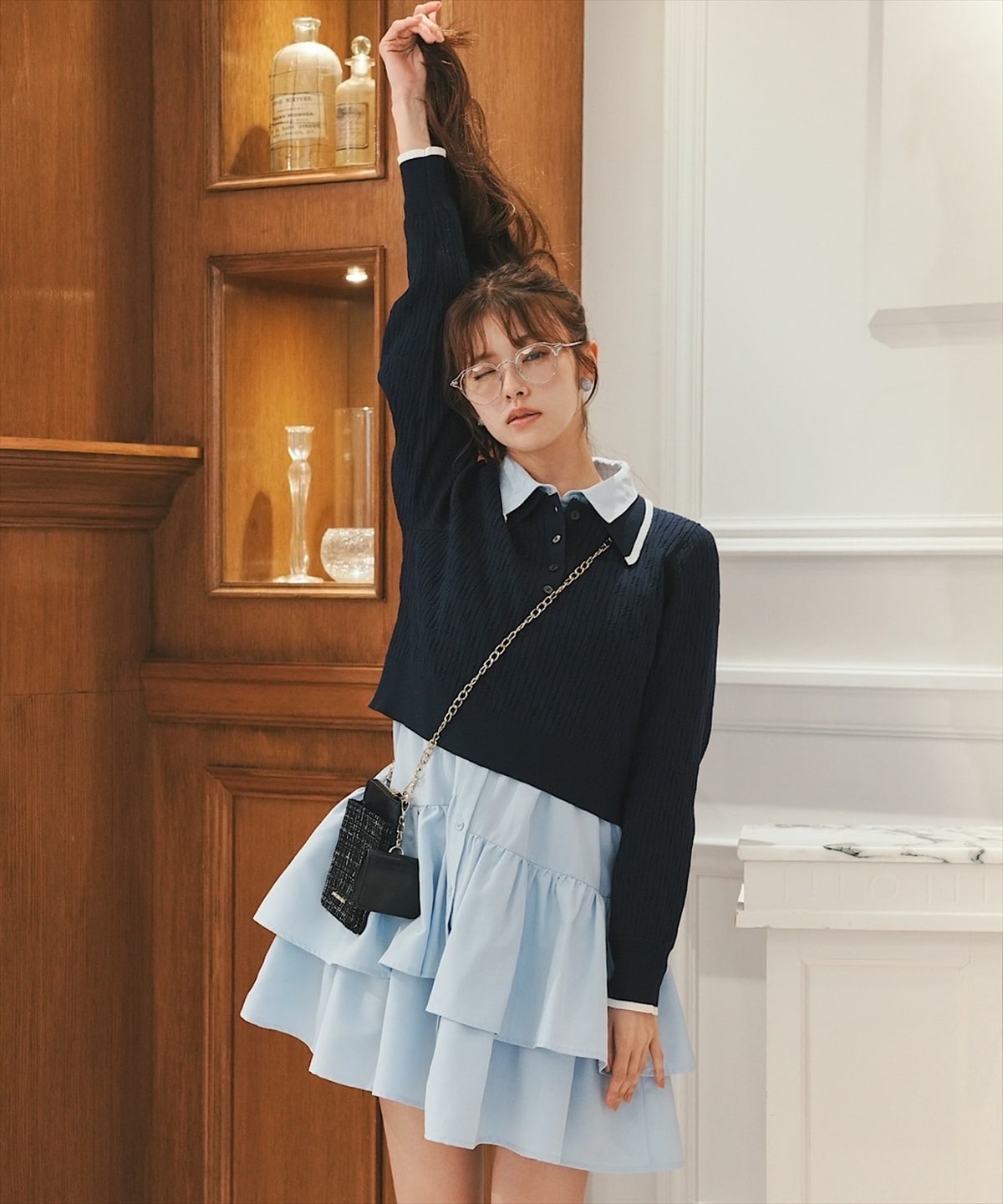 【再入荷】ティアードシャツワンピース