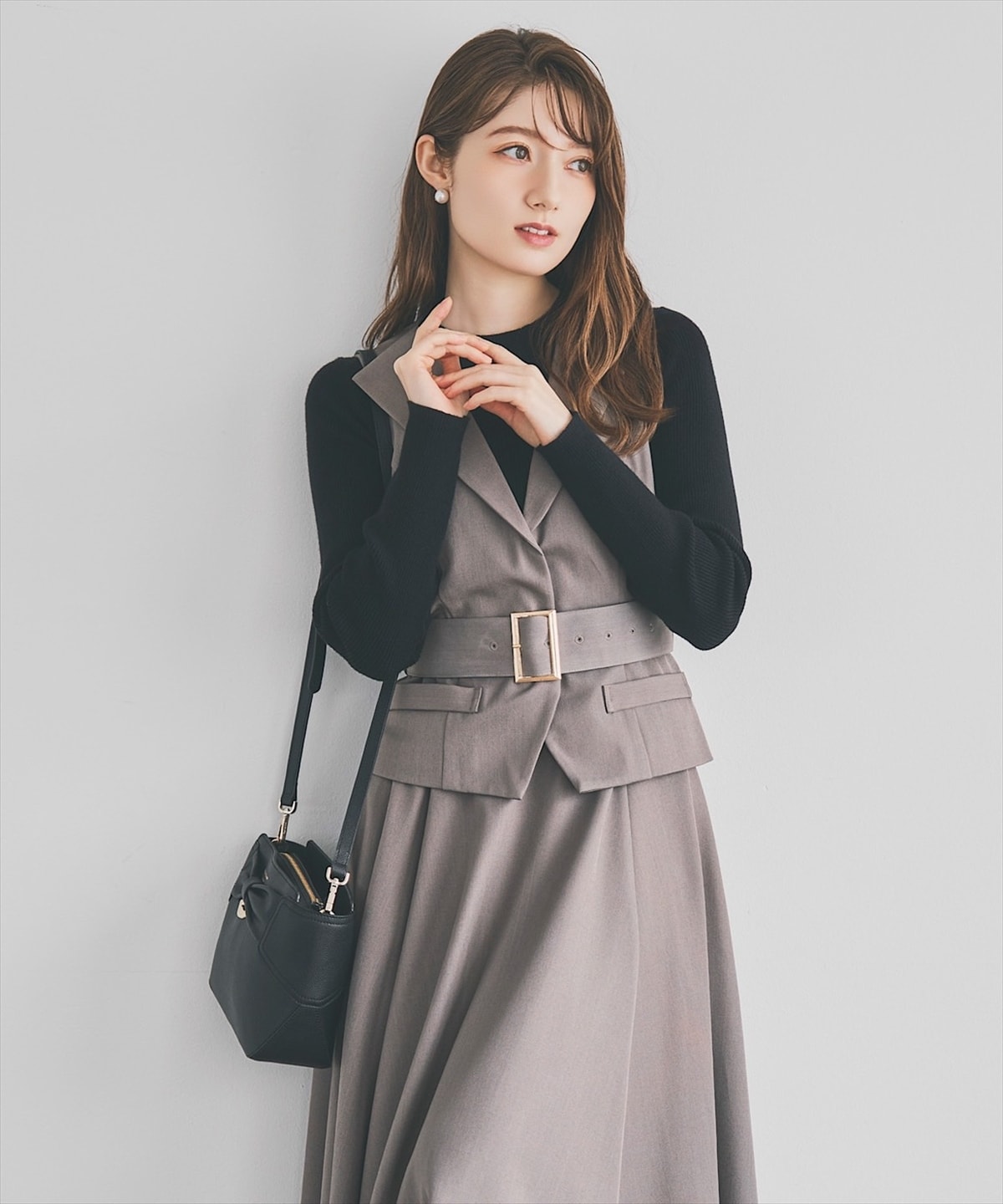 【予約受付中】ジレアシメワンピースセットアップ