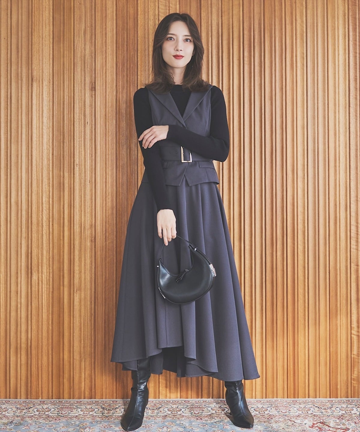 【予約受付中】ジレアシメワンピースセットアップ