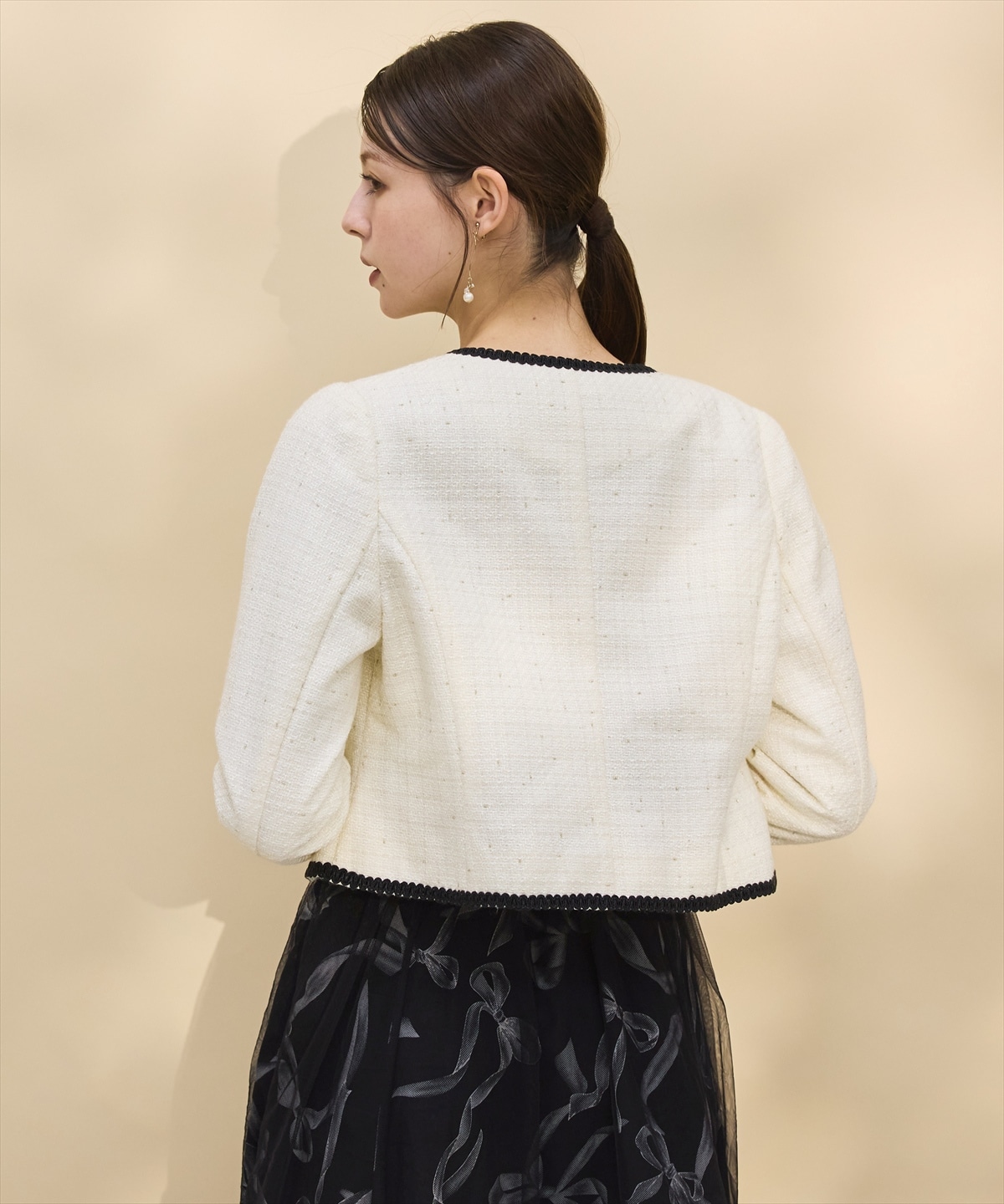 ラメツイードノーカラージャケット