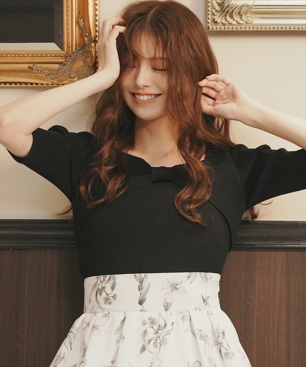 2WAYリボンリブニットプルオーバー