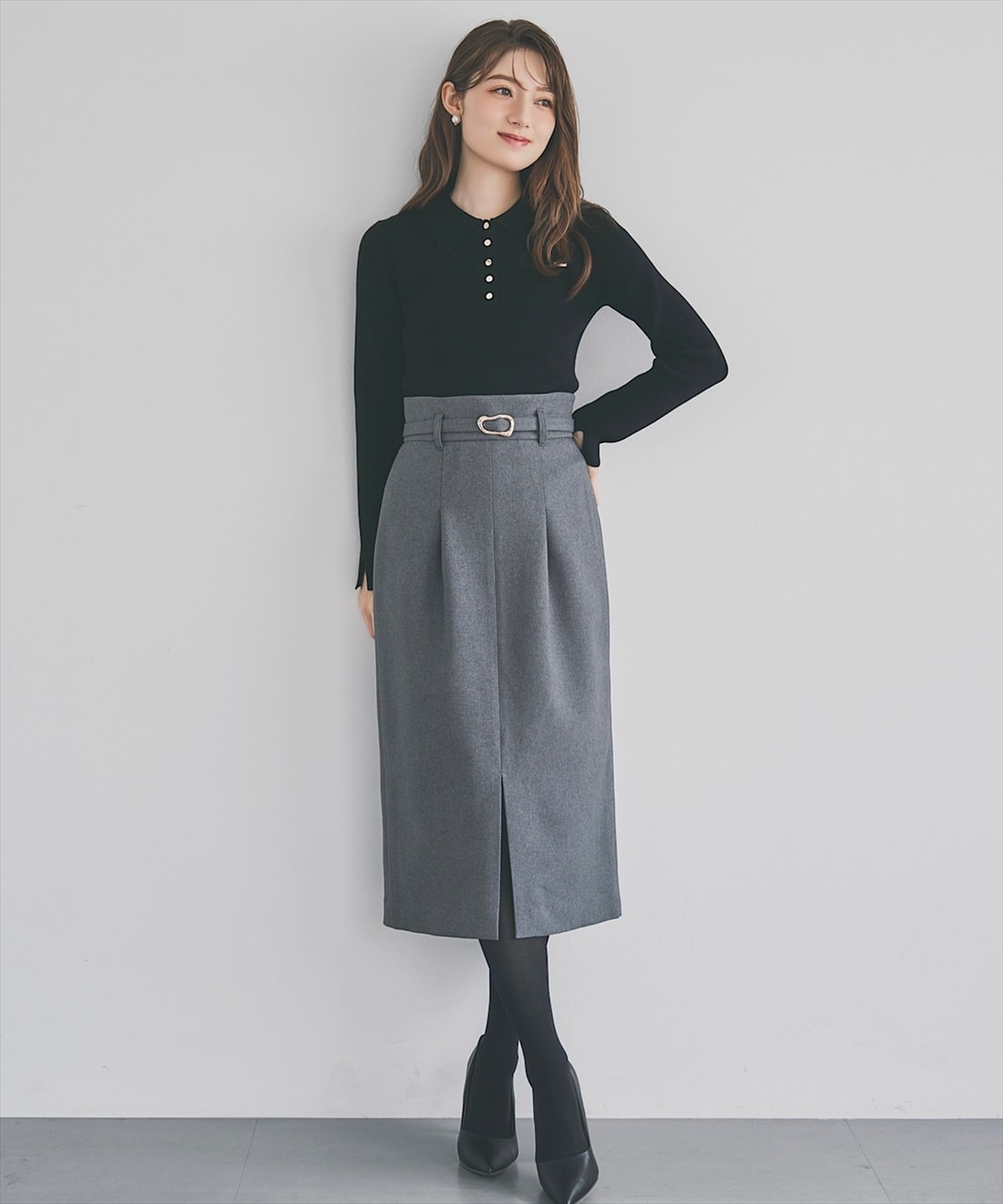 リブポロニットプルオーバー