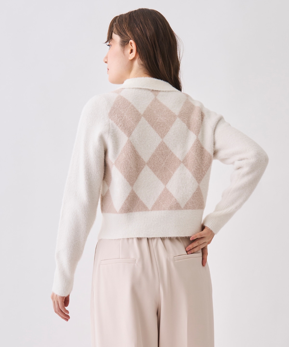 【12/5(Fri)発売開始】フェザーアーガイルポロニット