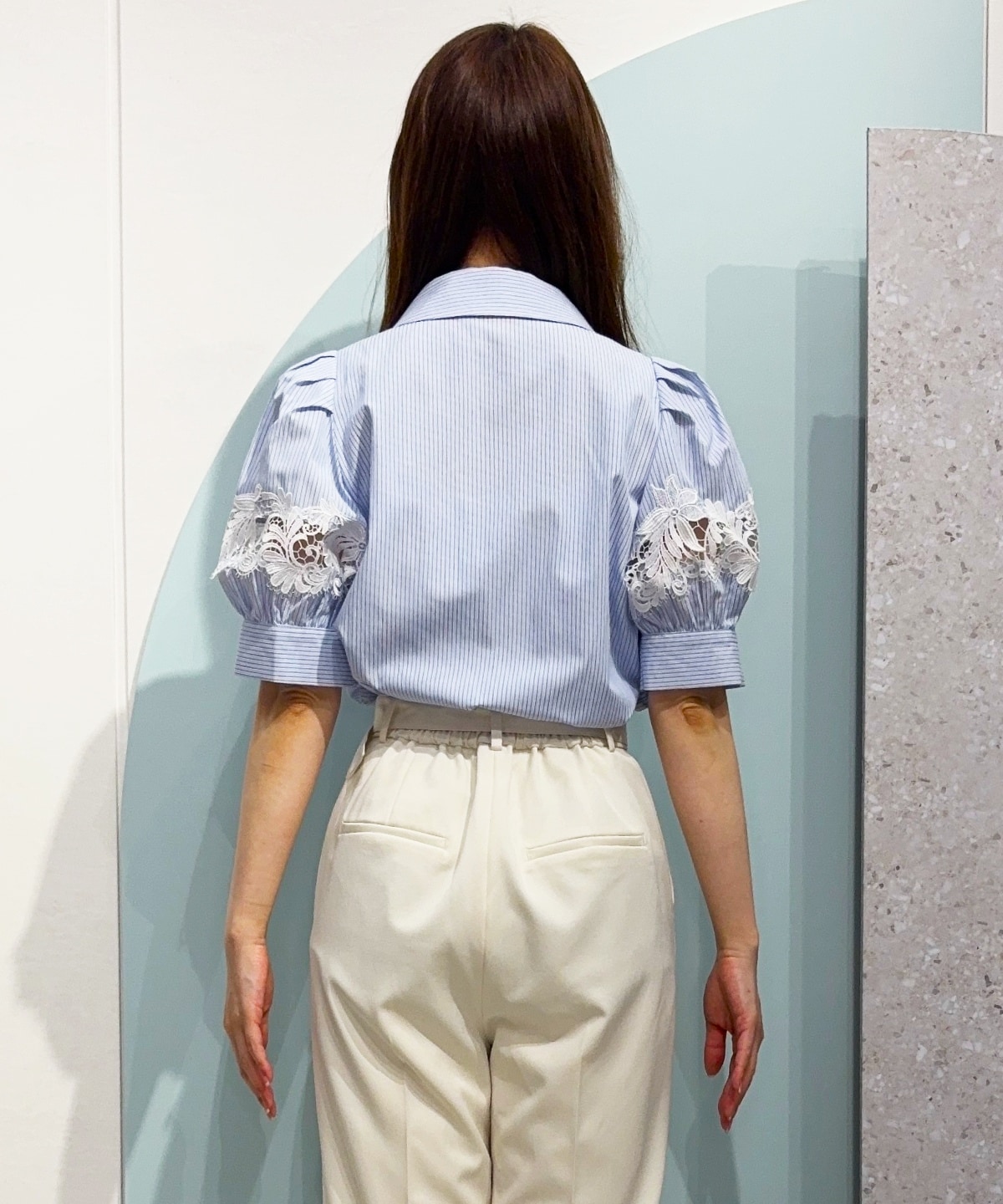 【3/19(Thu)発売】袖レース半袖ブラウス