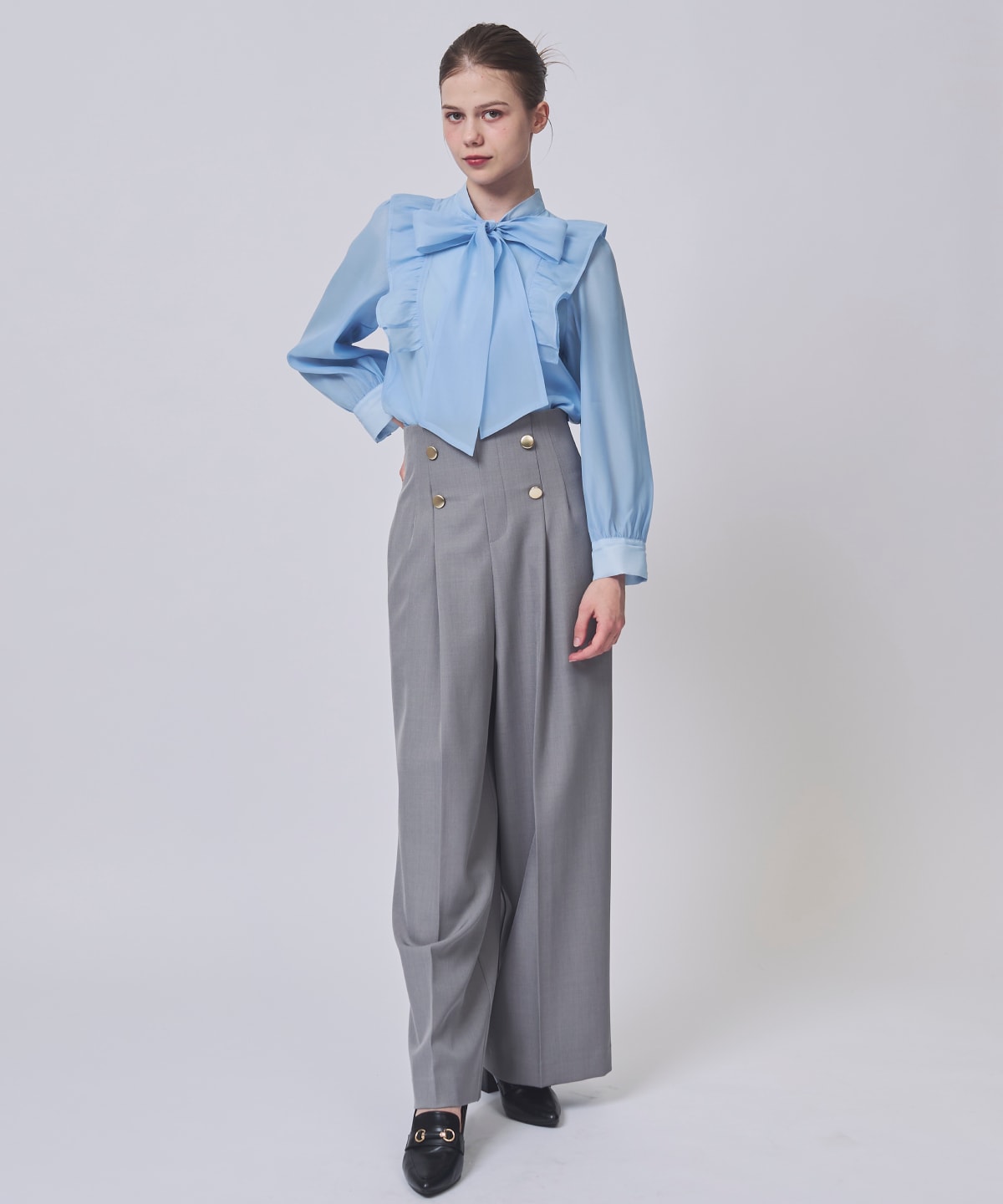 【2/20(Fri)発売】シアーBIGリボンタイブラウス