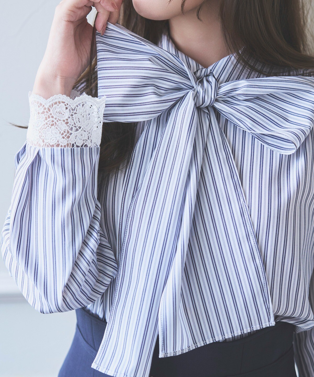 【3/6(Fri)発売】カフスレースボウタイブラウス