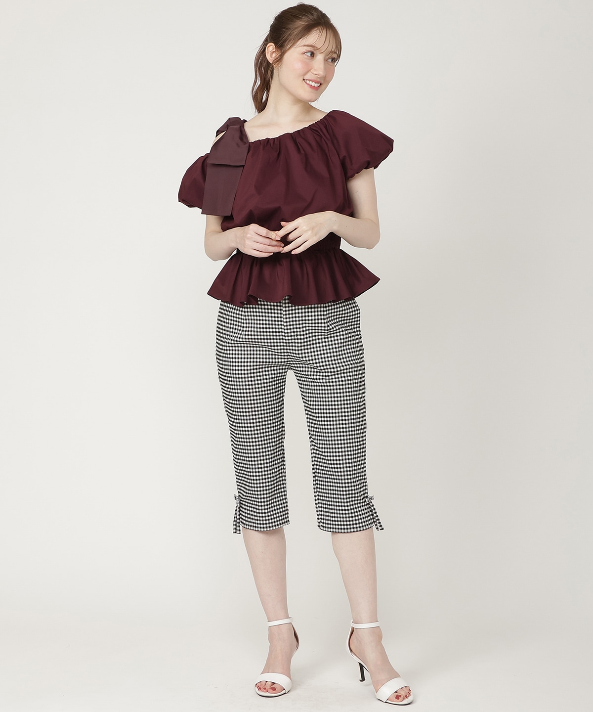 【5/29発売】バルーンオフショルペプラムブラウス