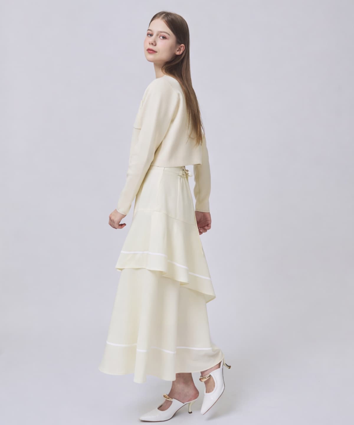 【2/6(Fri)発売】配色ヘムラインフレアスカート