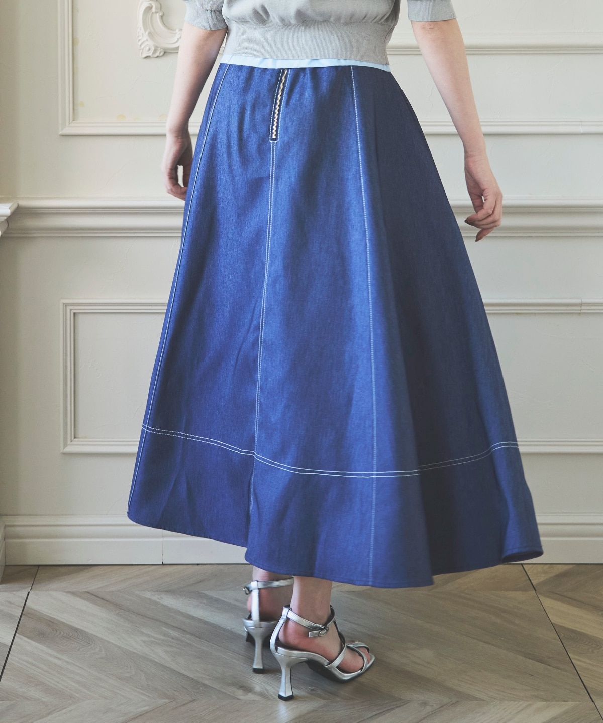 【3/24(Tue)発売】サイドベルトデニムフレアスカート