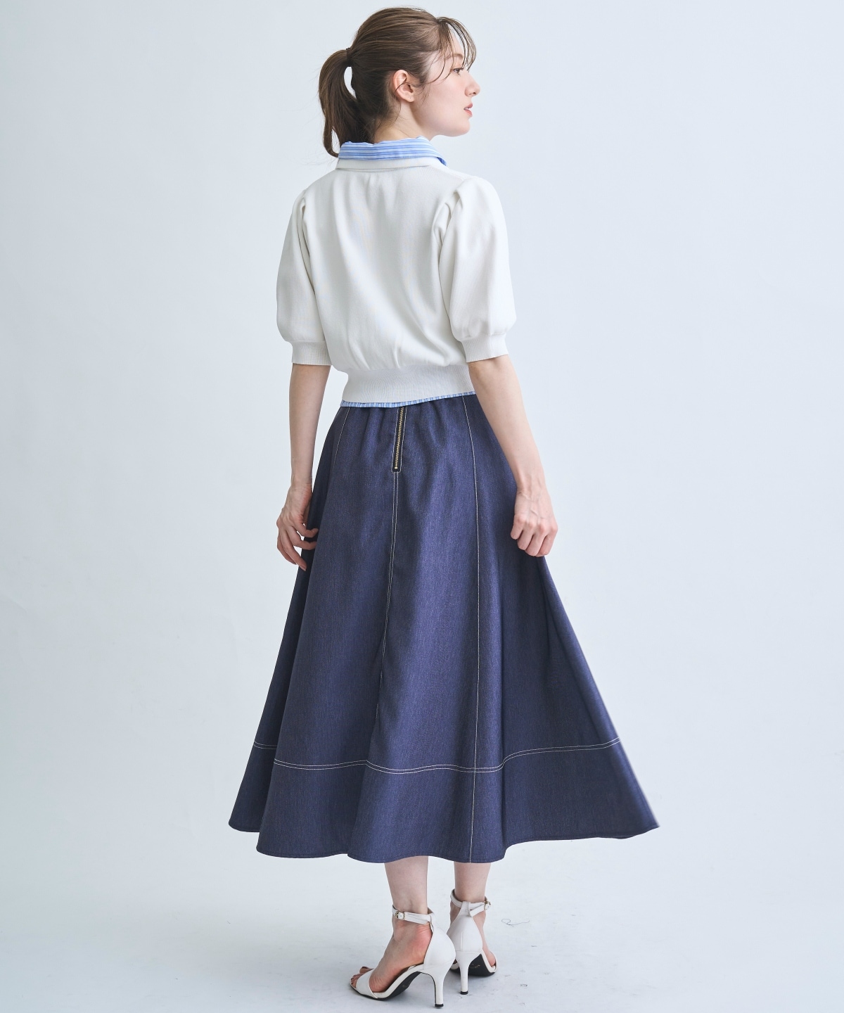 【3/24(Tue)発売】サイドベルトデニムフレアスカート