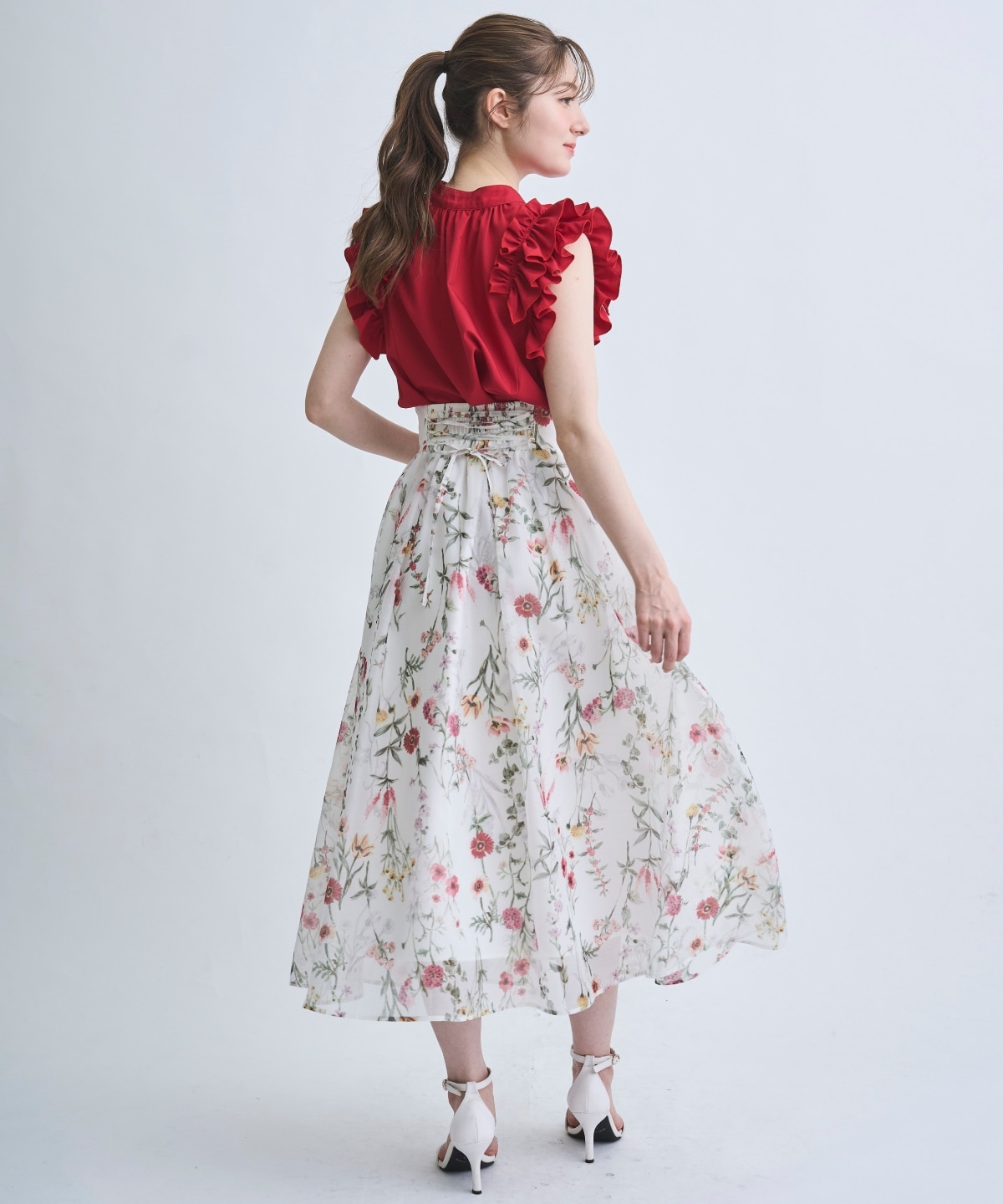 【4/10(Fri)発売】シアーグリーンフラワースカート