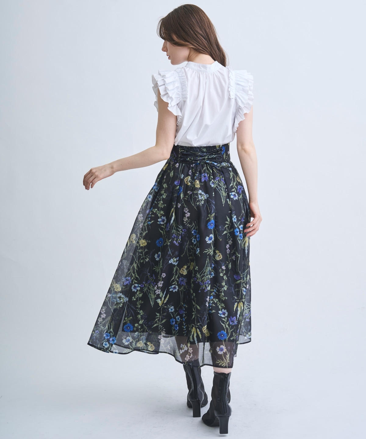 【4/10(Fri)発売】シアーグリーンフラワースカート