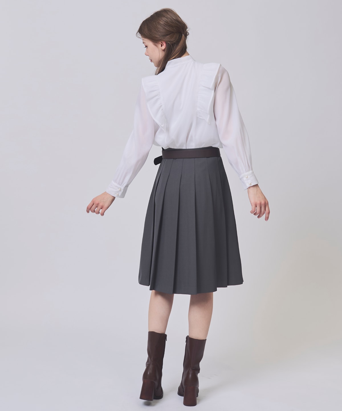 【2/20(Fri)発売】ベルト付きプリーツミディ丈スカート