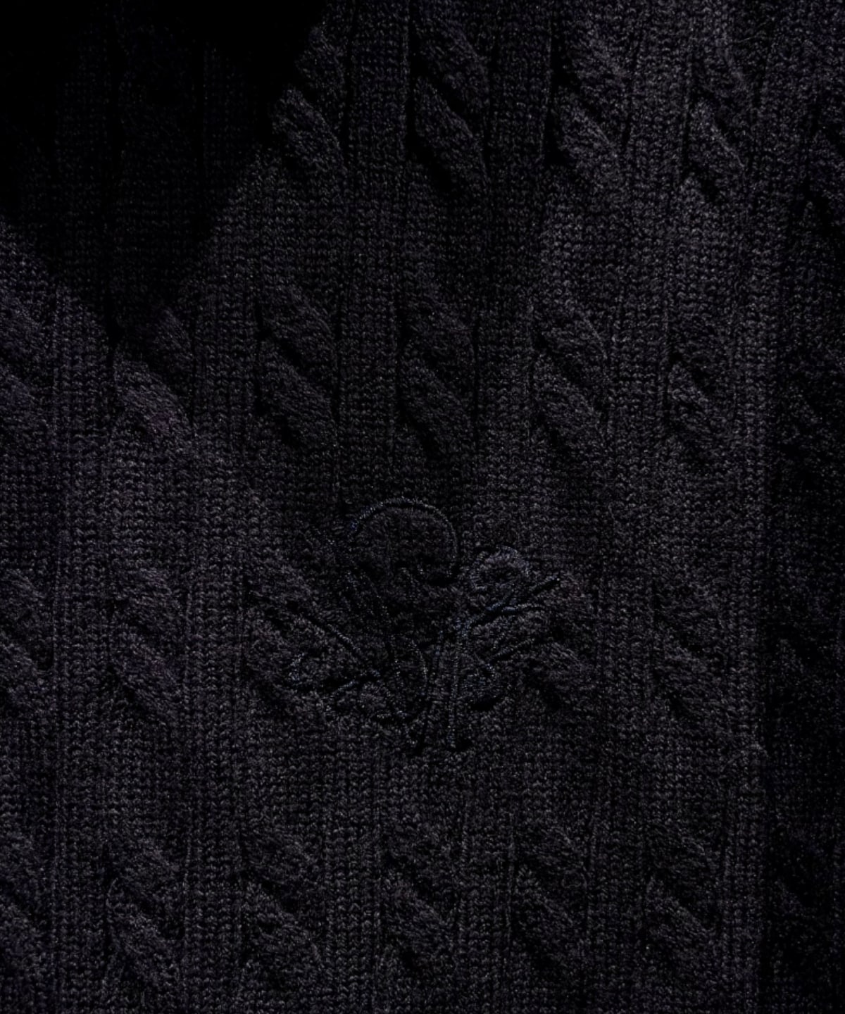 ケーブルニットレイヤードワンピース