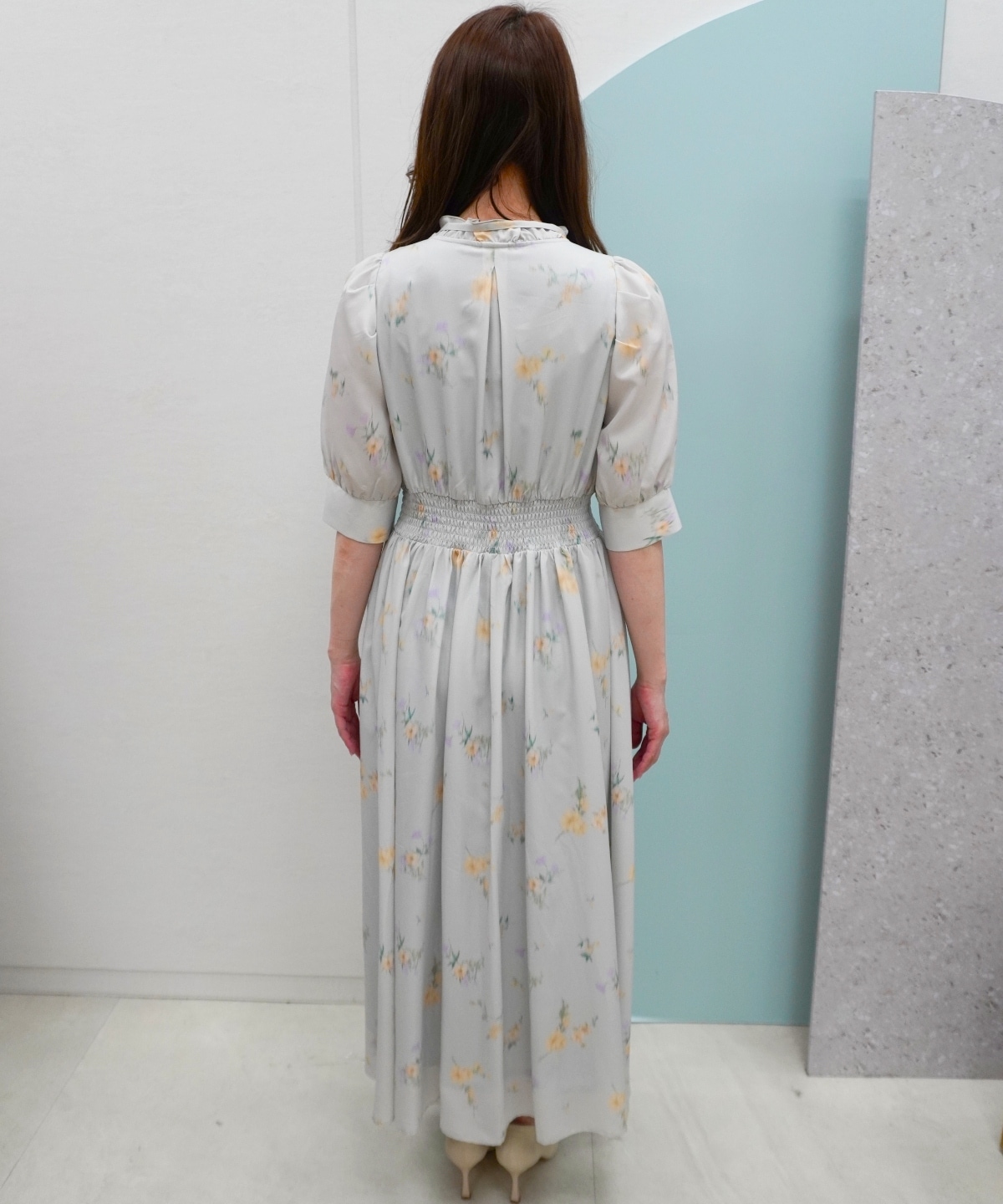 【3/13(Fri)予約開始】ぼかしフラワーリボンプリントワンピース