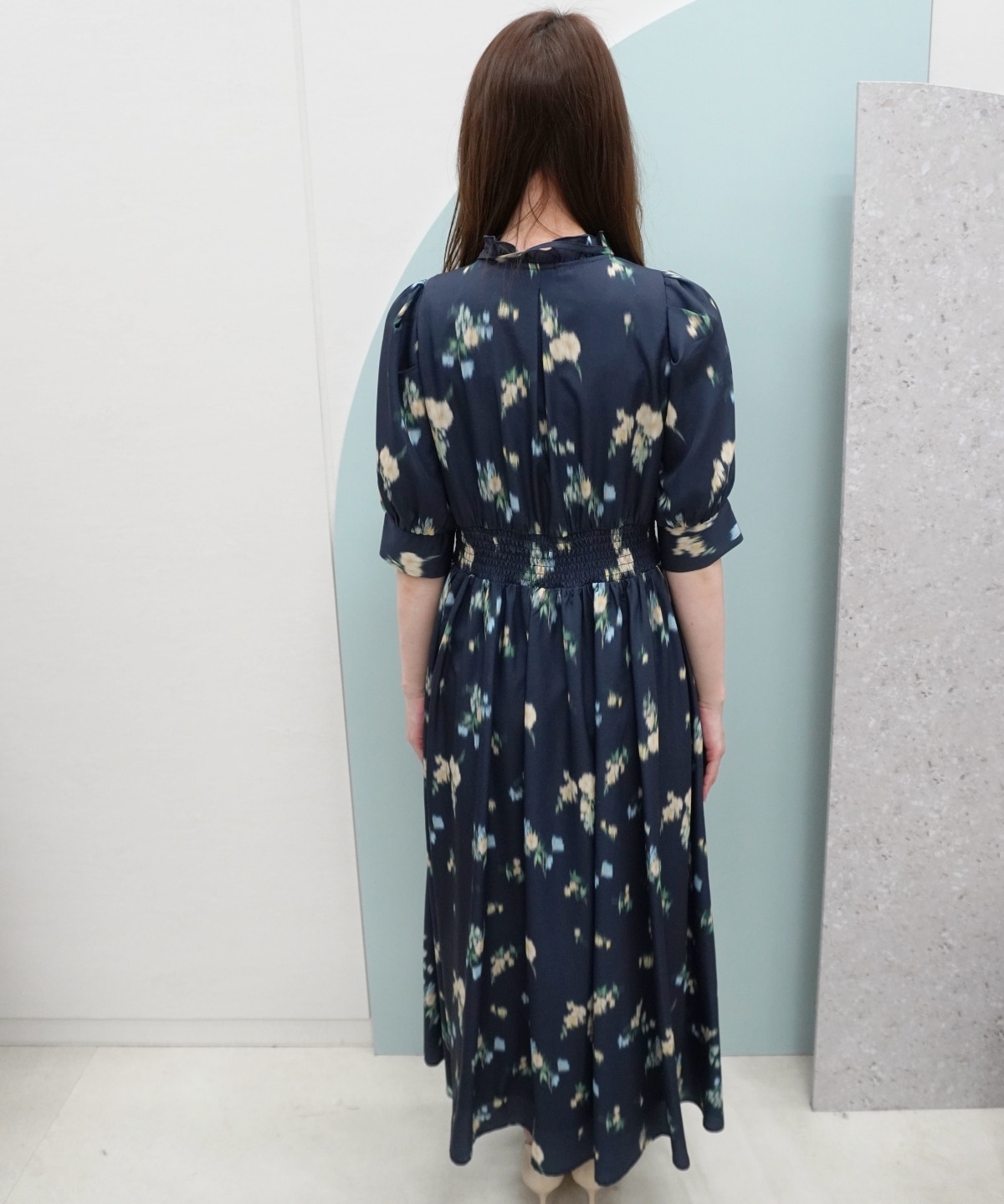 【3/13(Fri)予約開始】ぼかしフラワーリボンプリントワンピース