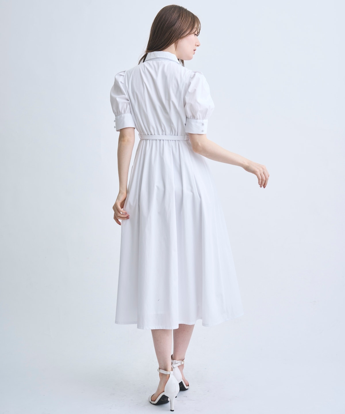 【4/10(Fri)予約開始】リボン付きストライプシャツワンピ―ス