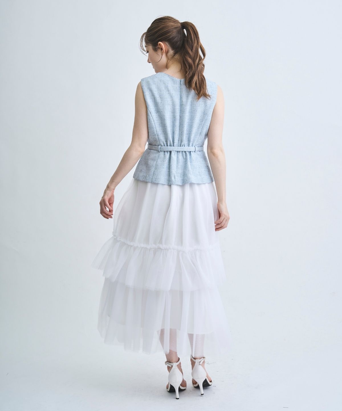 【3/31(Tue)発売】ツィードジレチュールスカートドッキングワンピース