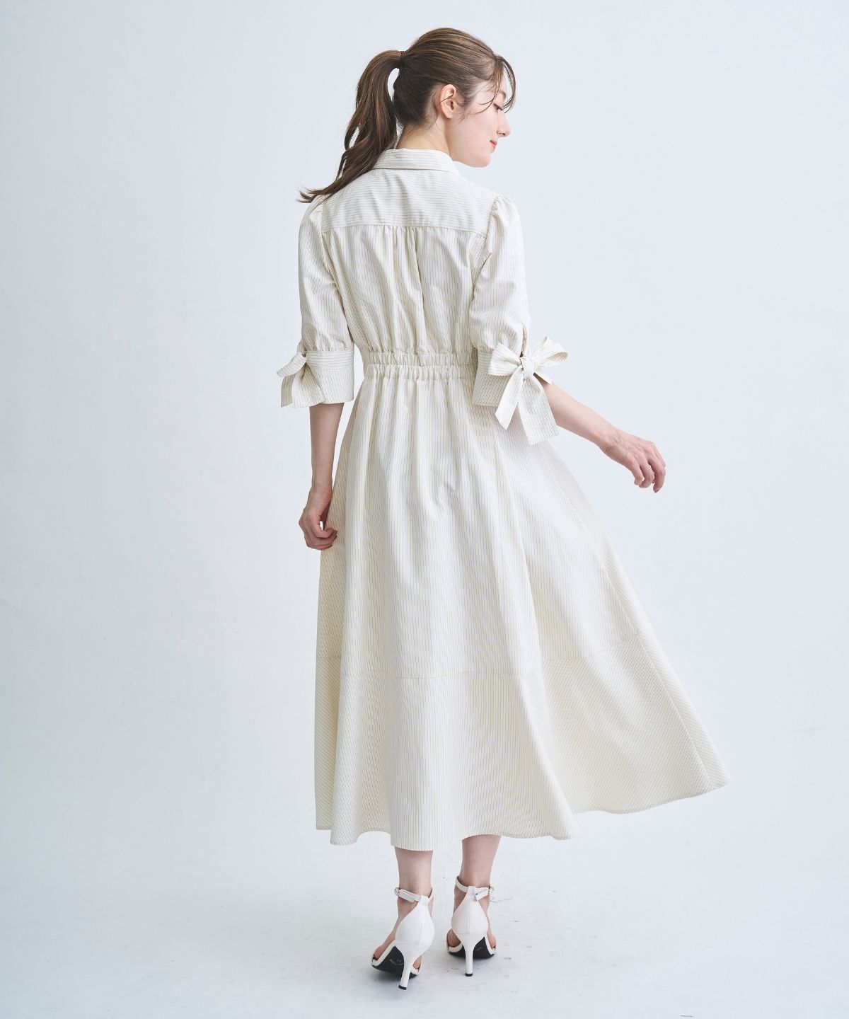 【3/28(Sat)発売】リボンストライプシャツワンピース