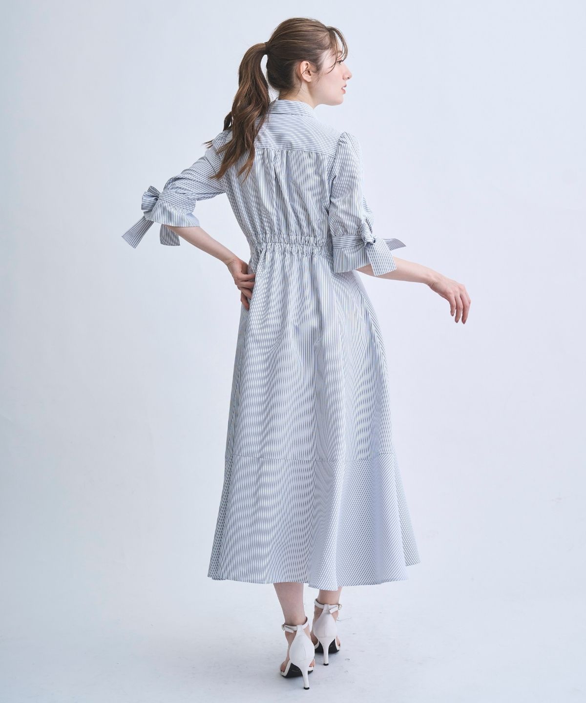 【3/28(Sat)発売】リボンストライプシャツワンピース