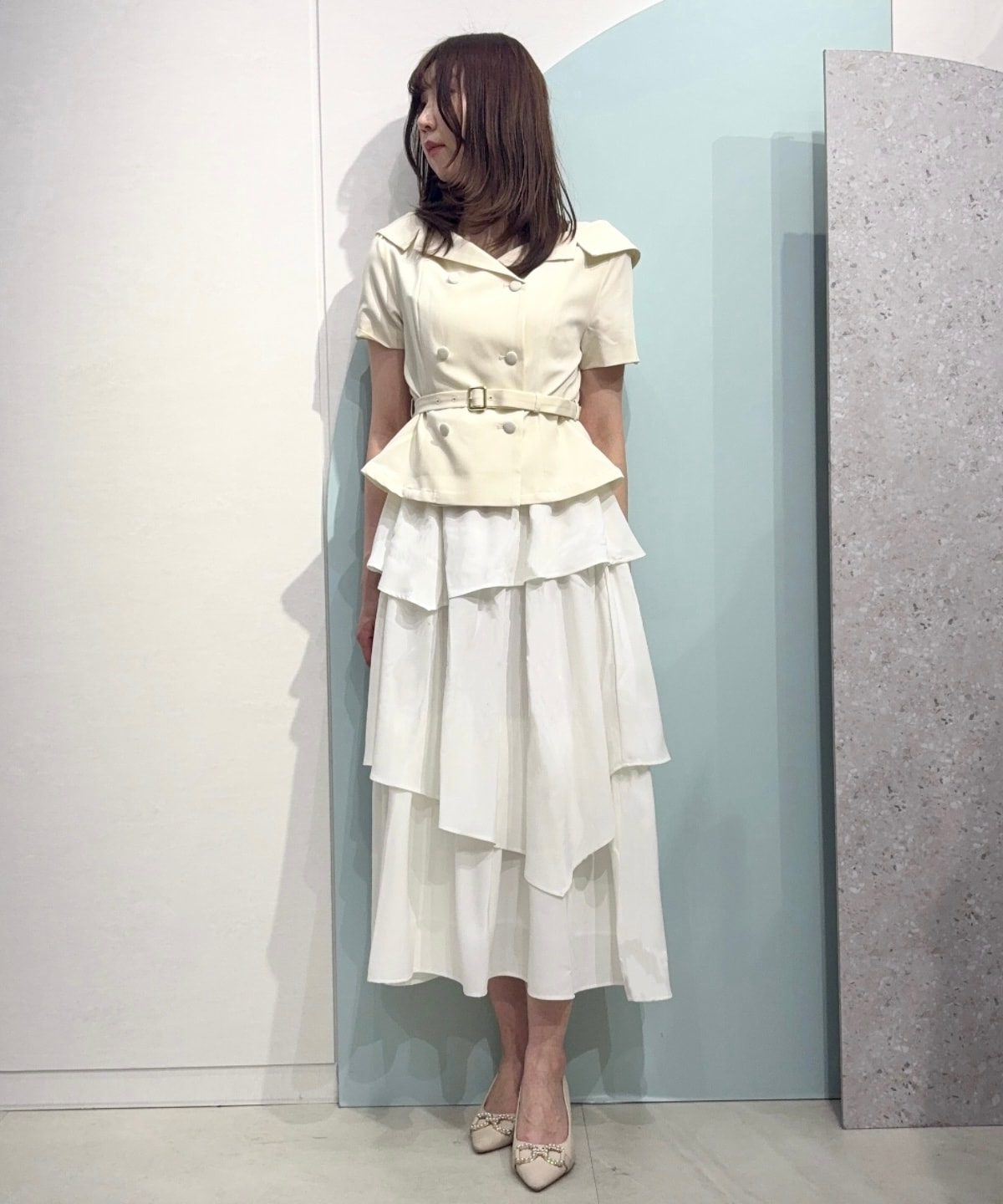 【3/13(Fri)発売】オフショルジャケットドッキングワンピース