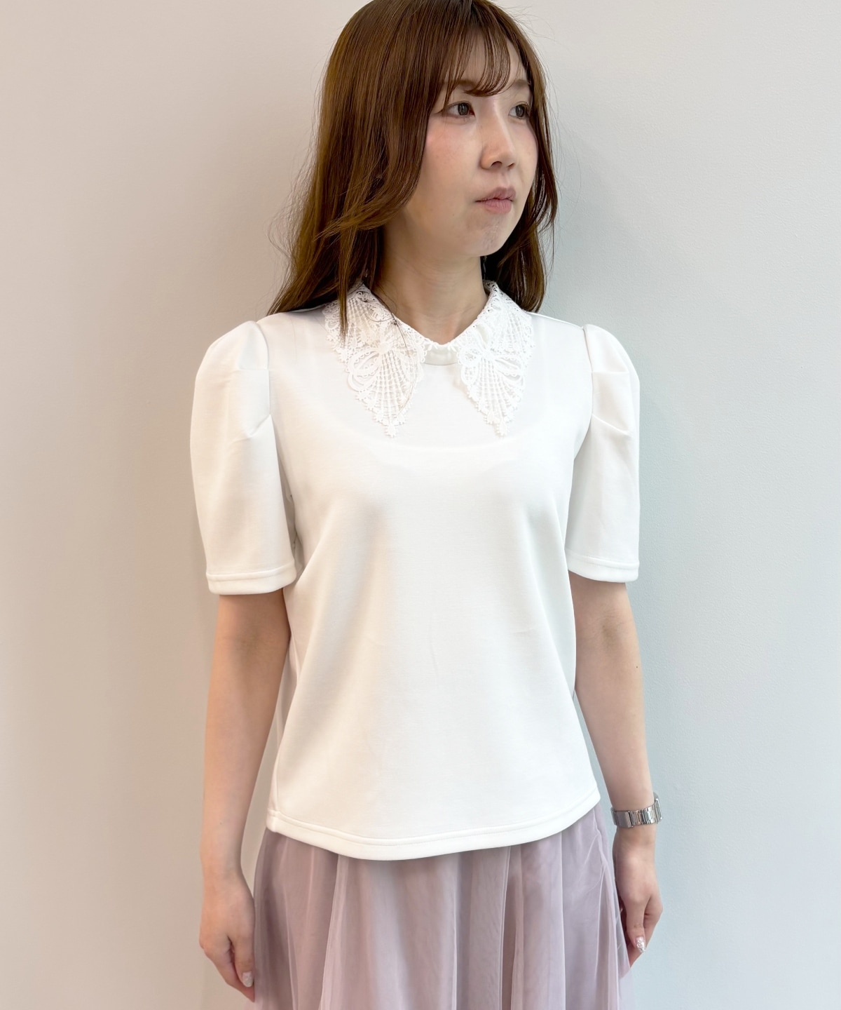 【5/1(Fri)発売】レースカラータックスリーブトップス