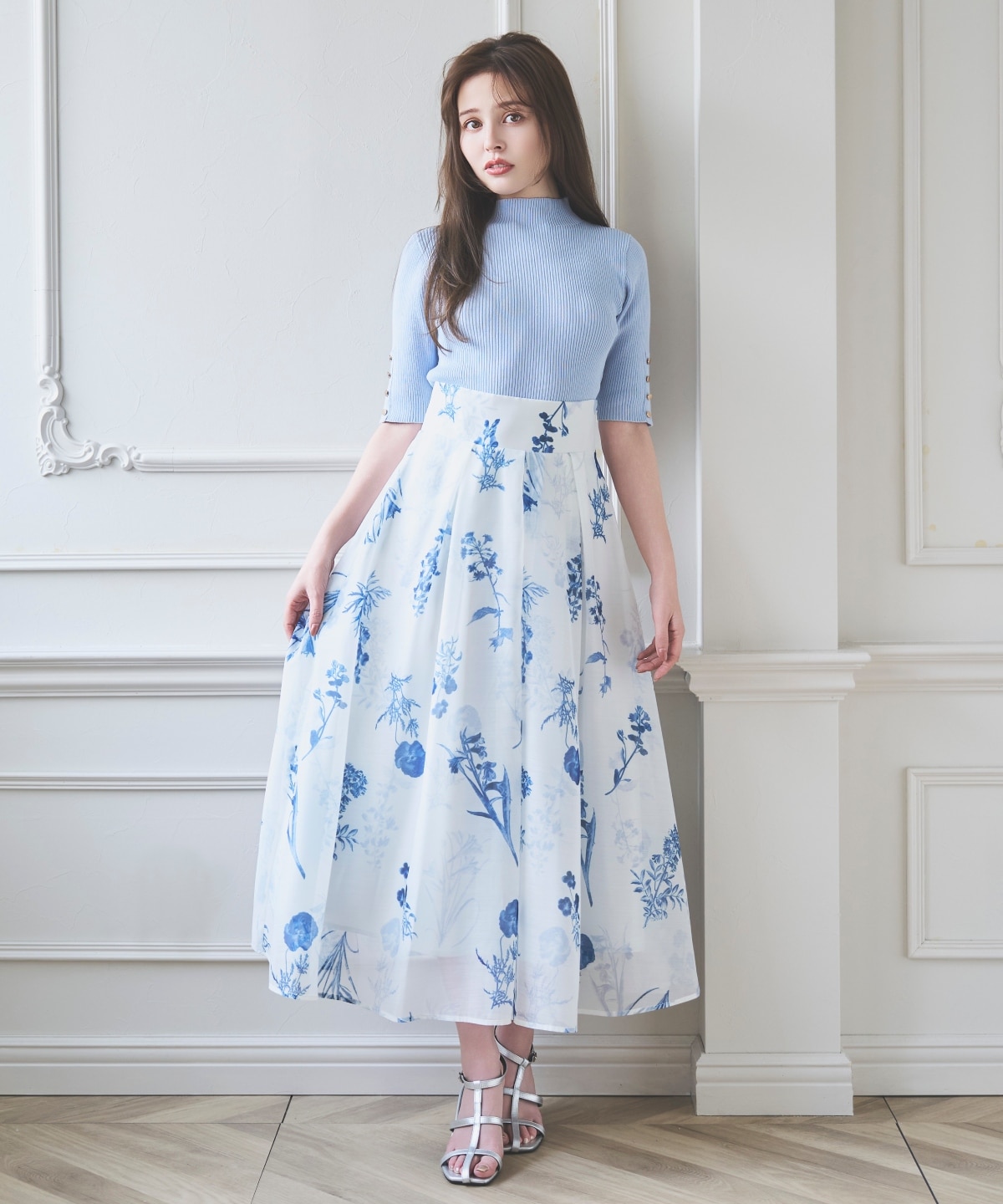 【3/19(Thu)発売】5分袖金ボタンリブニット