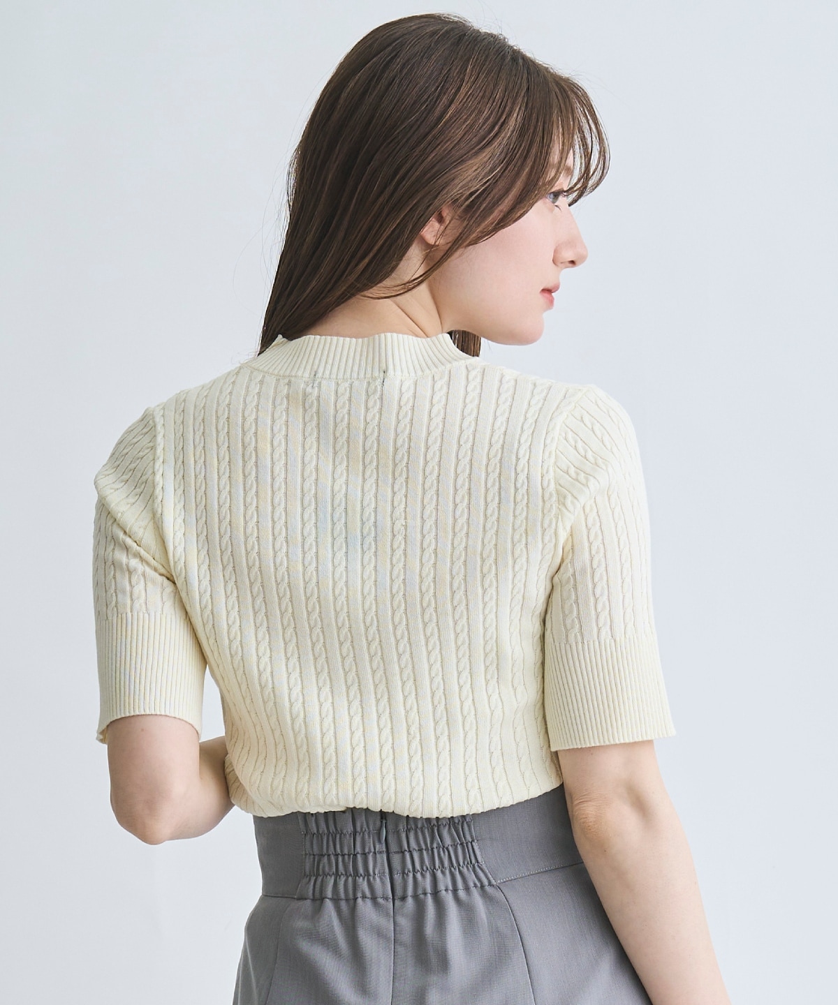 【4/10(Fri)発売】刺しゅう入りケーブニットプルオーバー