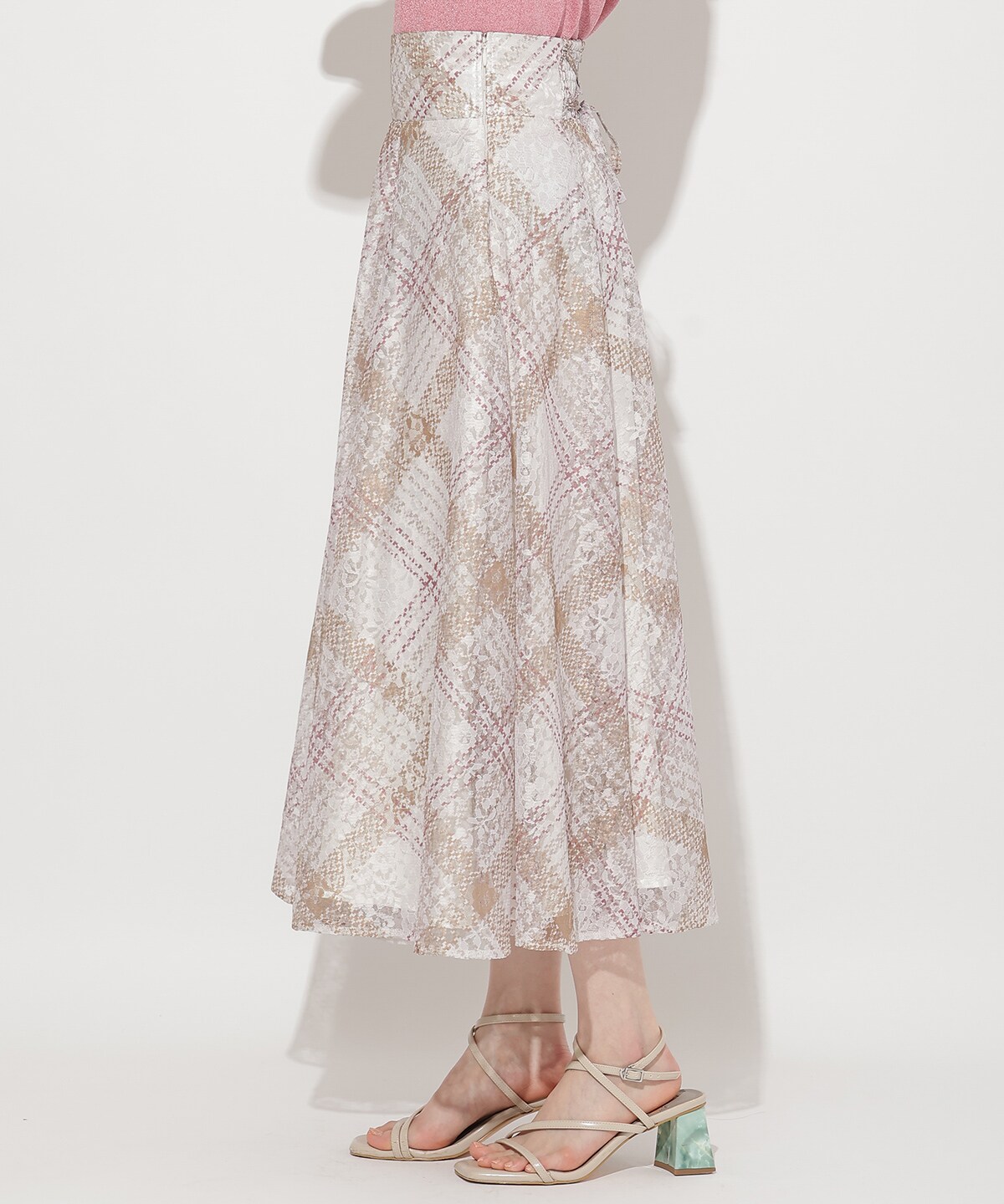 レースチェックフレアスカート(F ベージュ): WILLSELECTION｜公式  