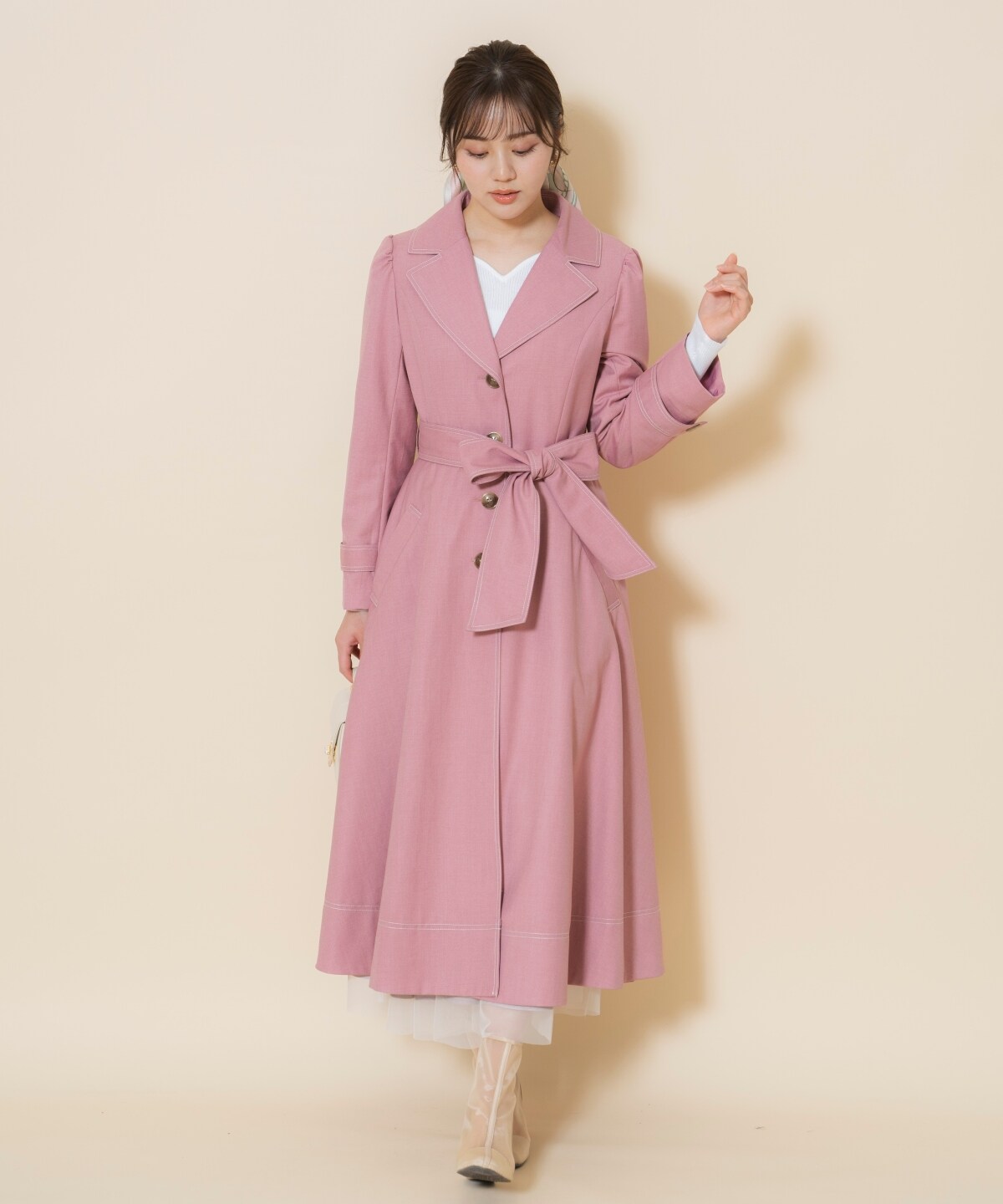 シングルトレンチドレスコート