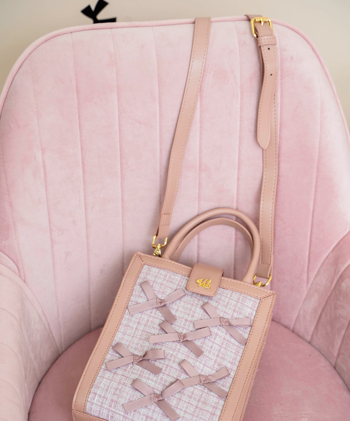 2wayツイードリボンバッグ