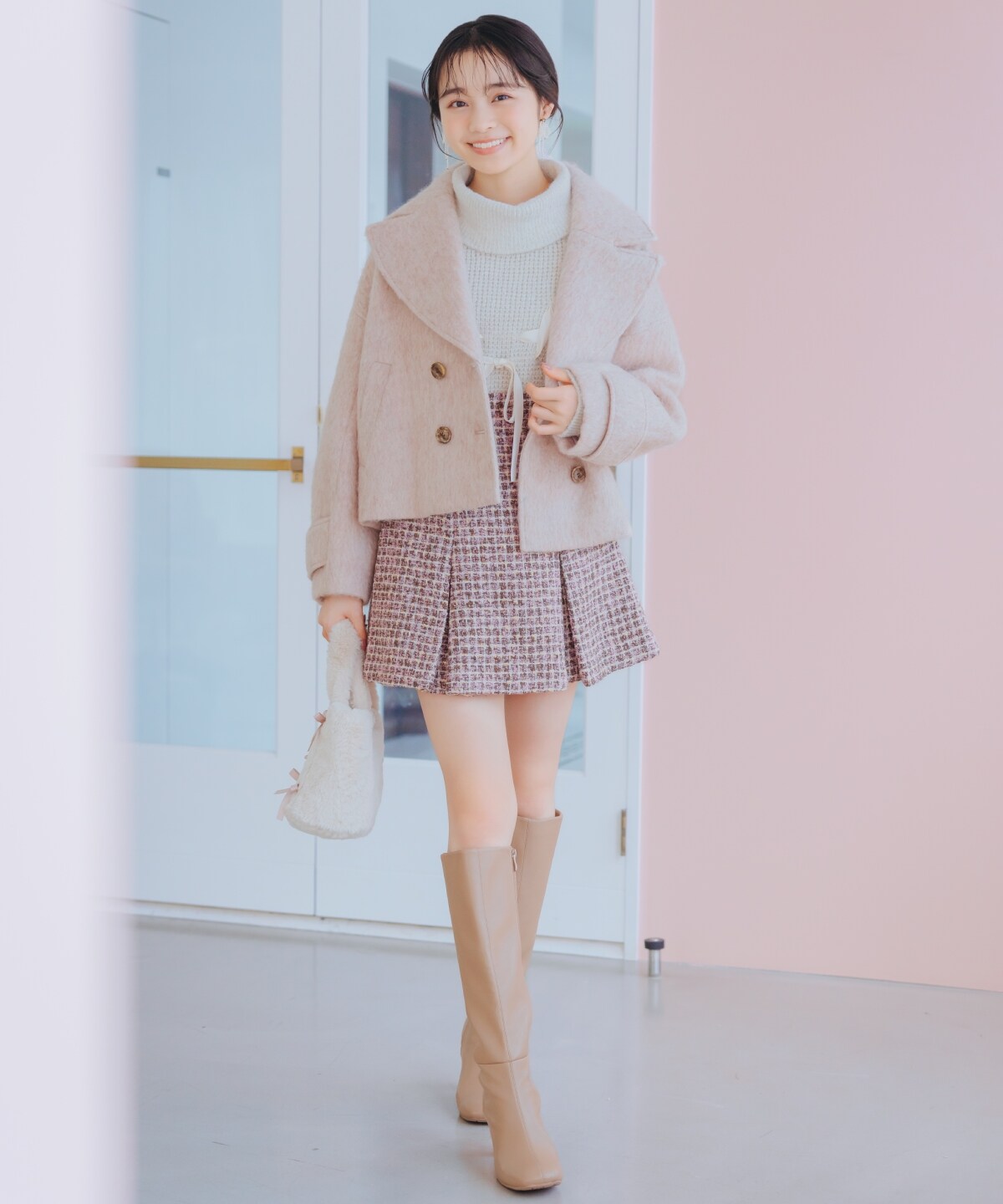 ラメツイードミニスカート