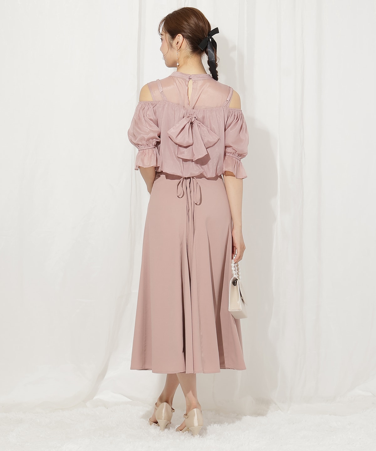 リボンビスチェ付きドレス