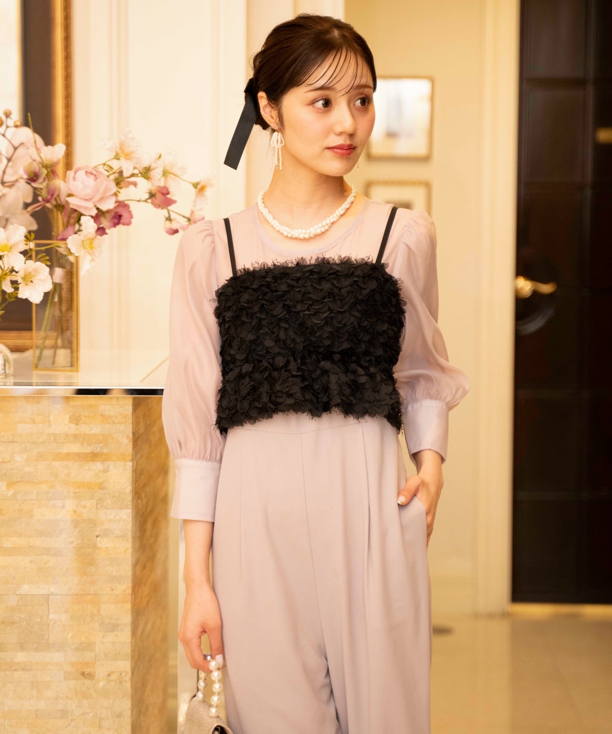 ビスチェ付きオールインワン