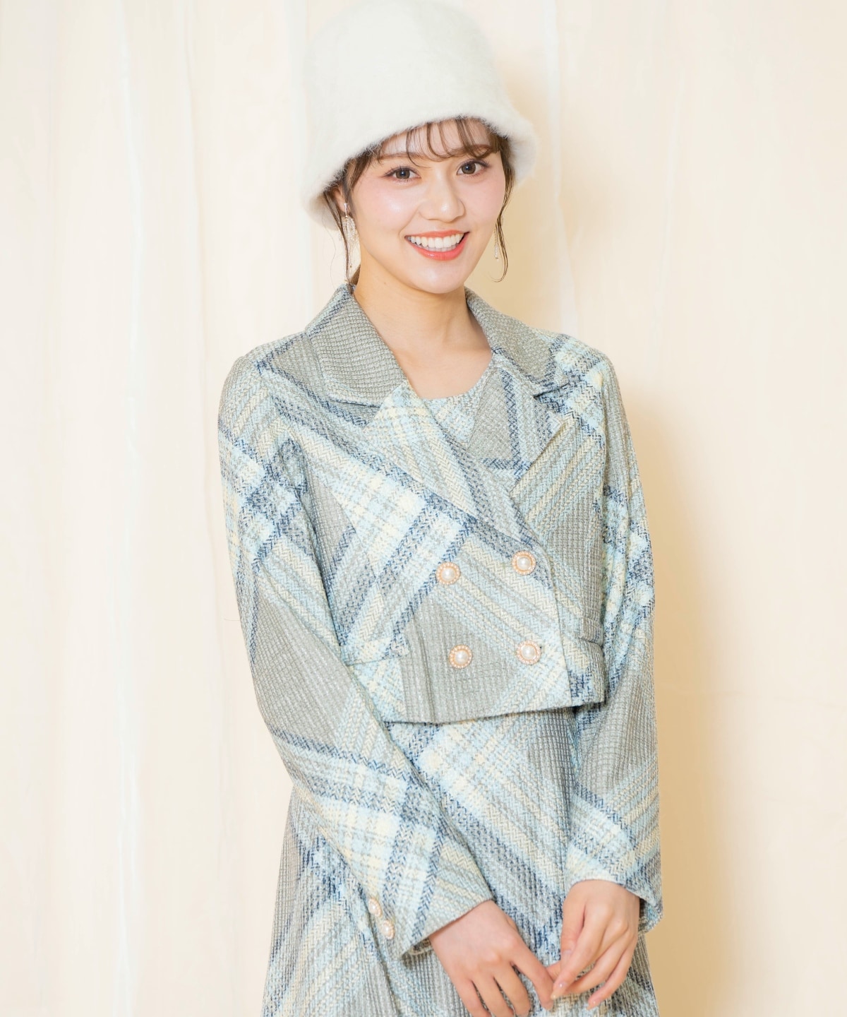 ツイードチェックショートジャケット