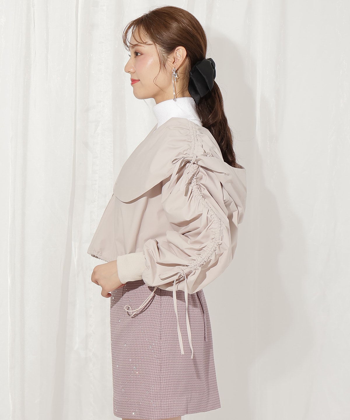 ハートカラーギャザーブルゾン