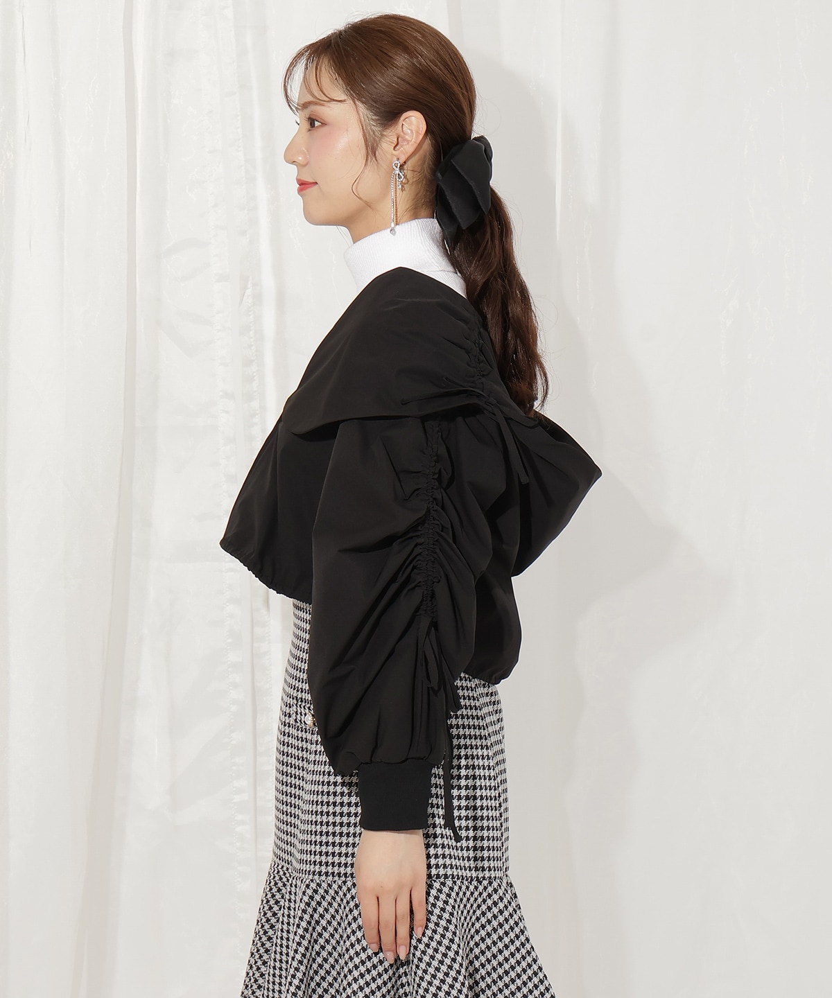 ハートカラーギャザーブルゾン