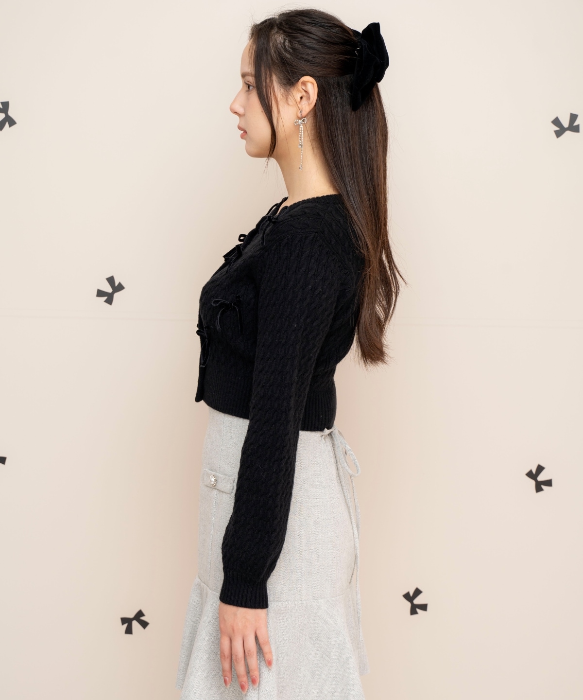 メニーリボンケーブルカーディガン