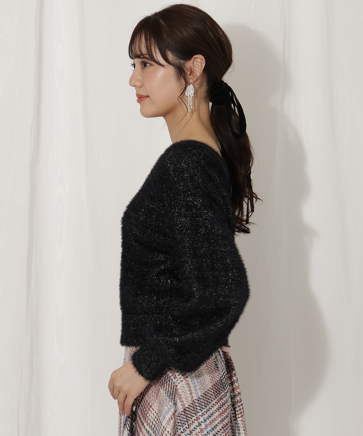 ラメフェザー2WAYニット