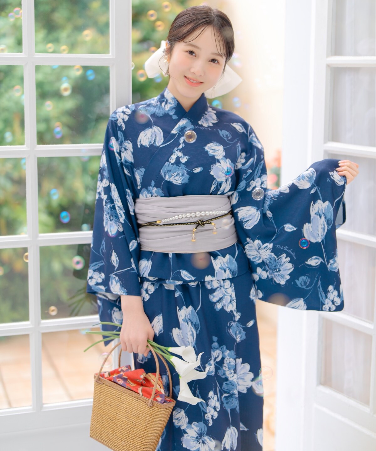 ニュアンスフラワー浴衣SET
