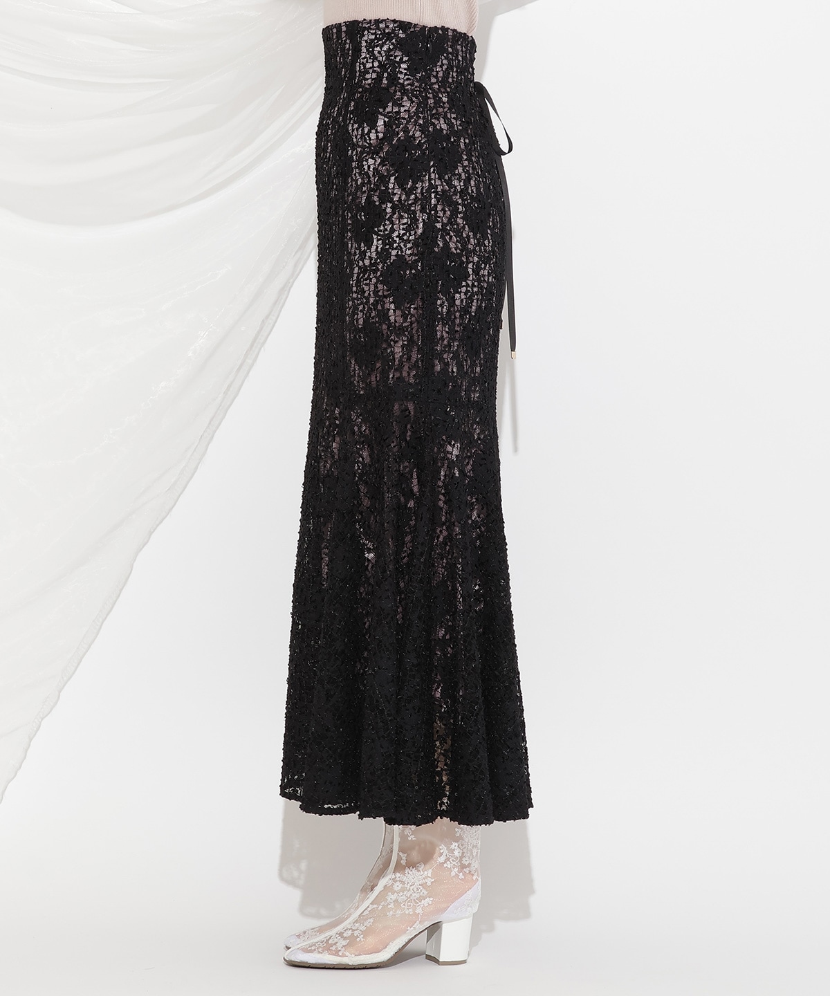スパンコールレースマーメイドスカート