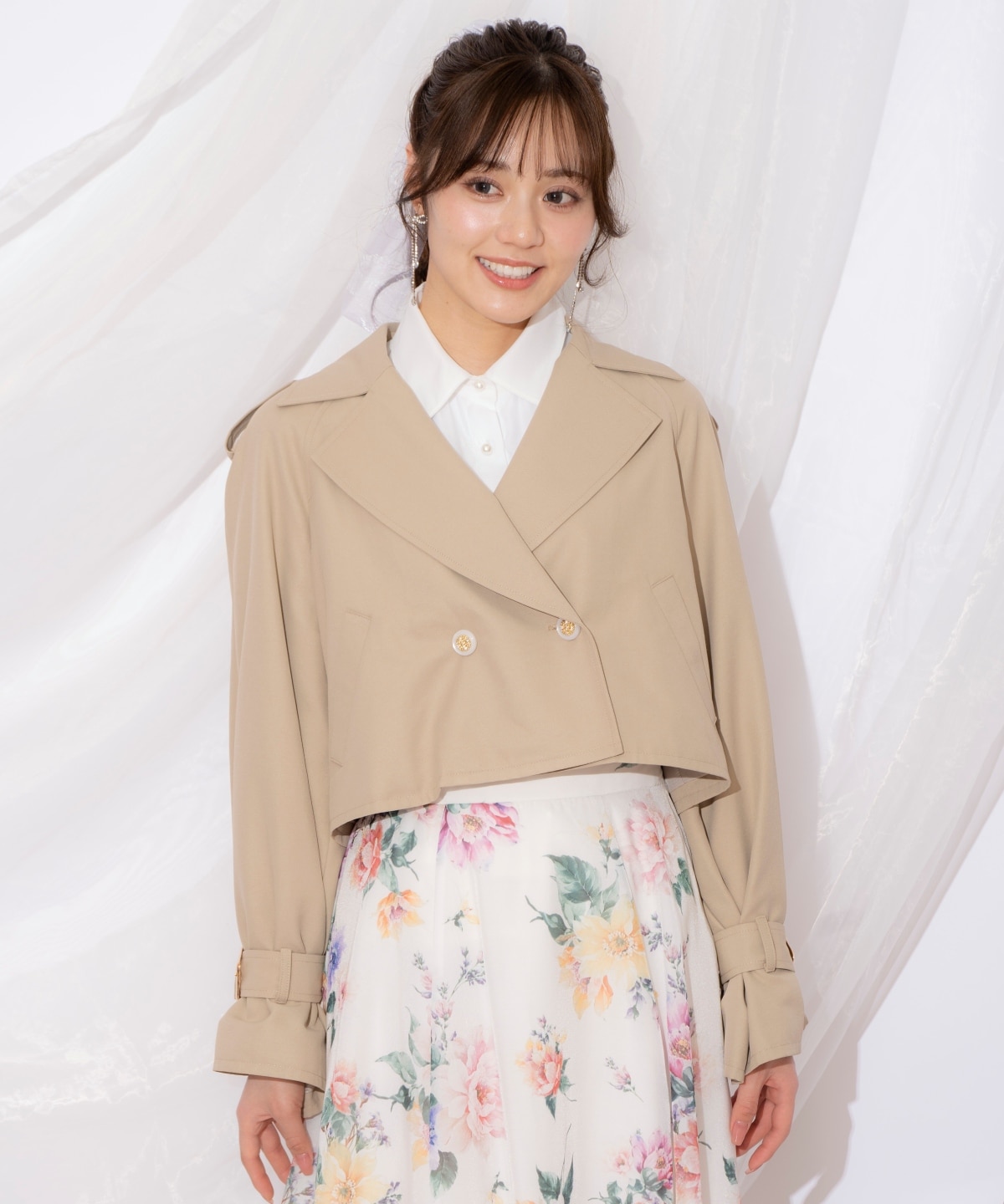 キャンディスリーブショートトレンチコート