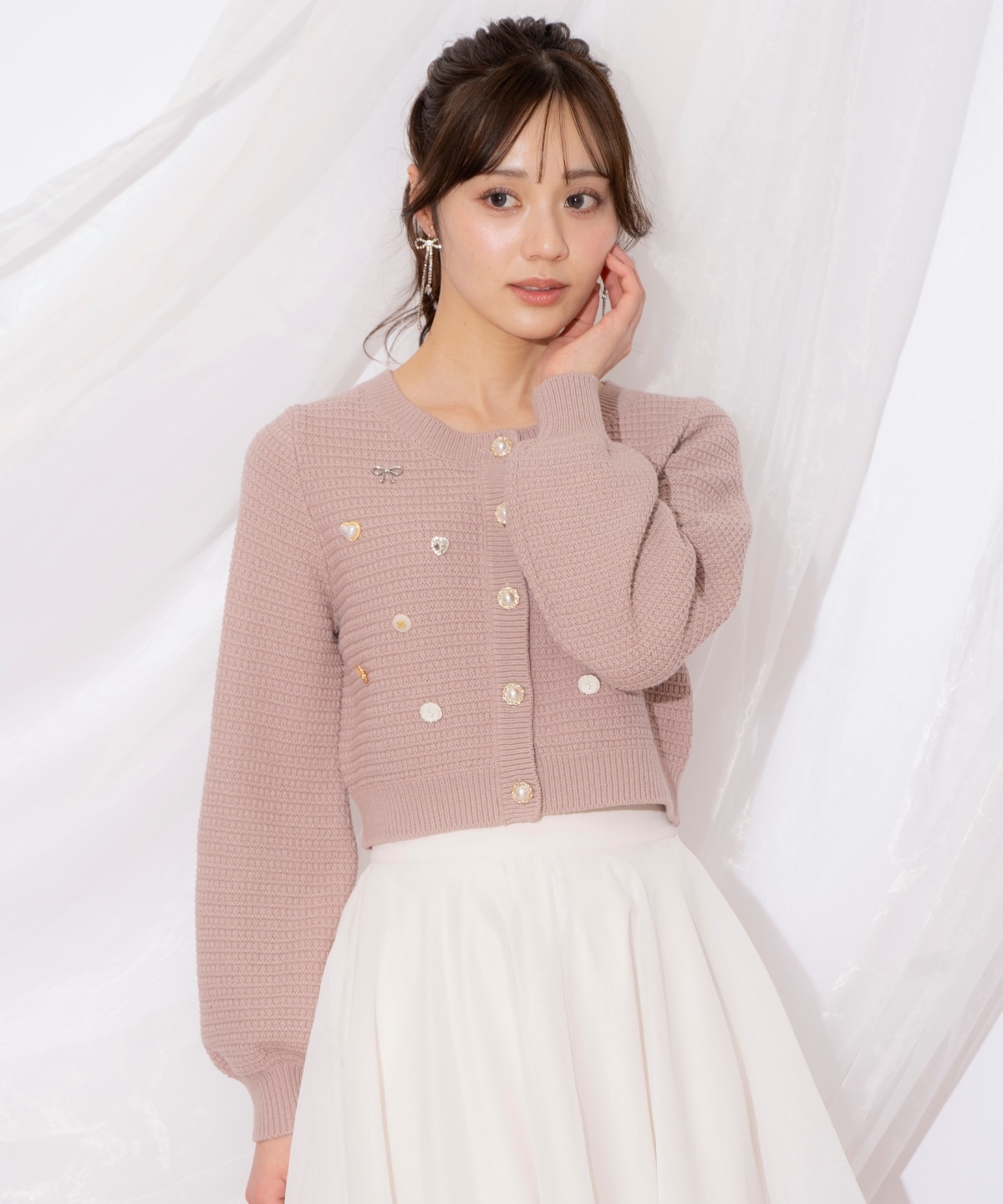 シャイニービジューカーディガン