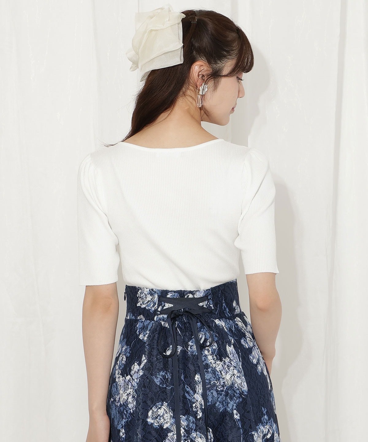 ハートネックニットプルオーバー