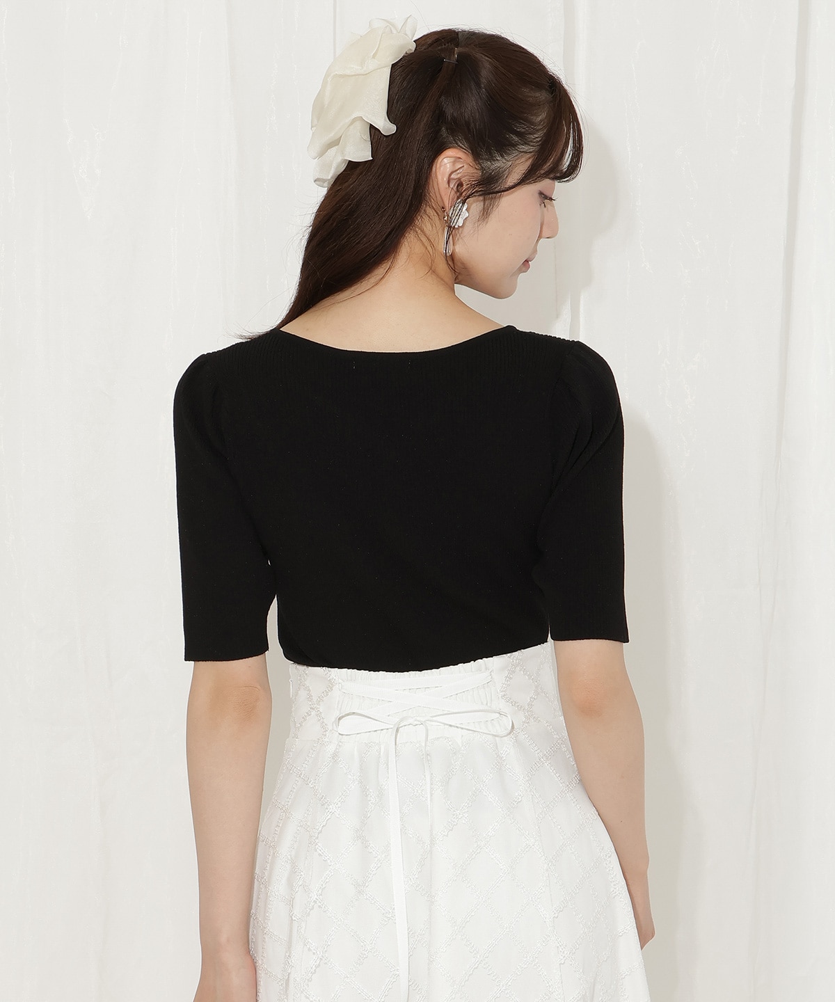 ハートネックニットプルオーバー