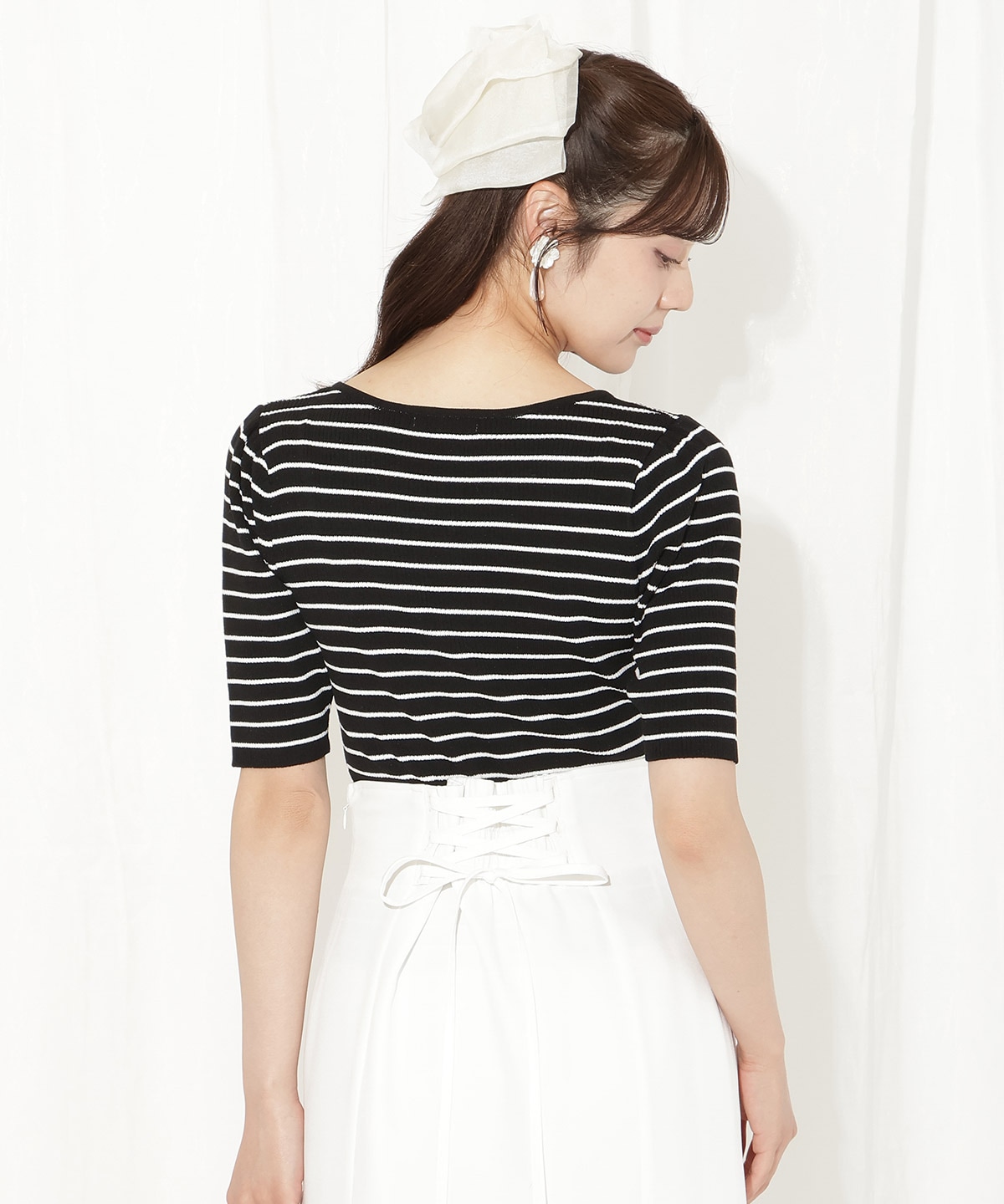 ハートネックニットプルオーバー