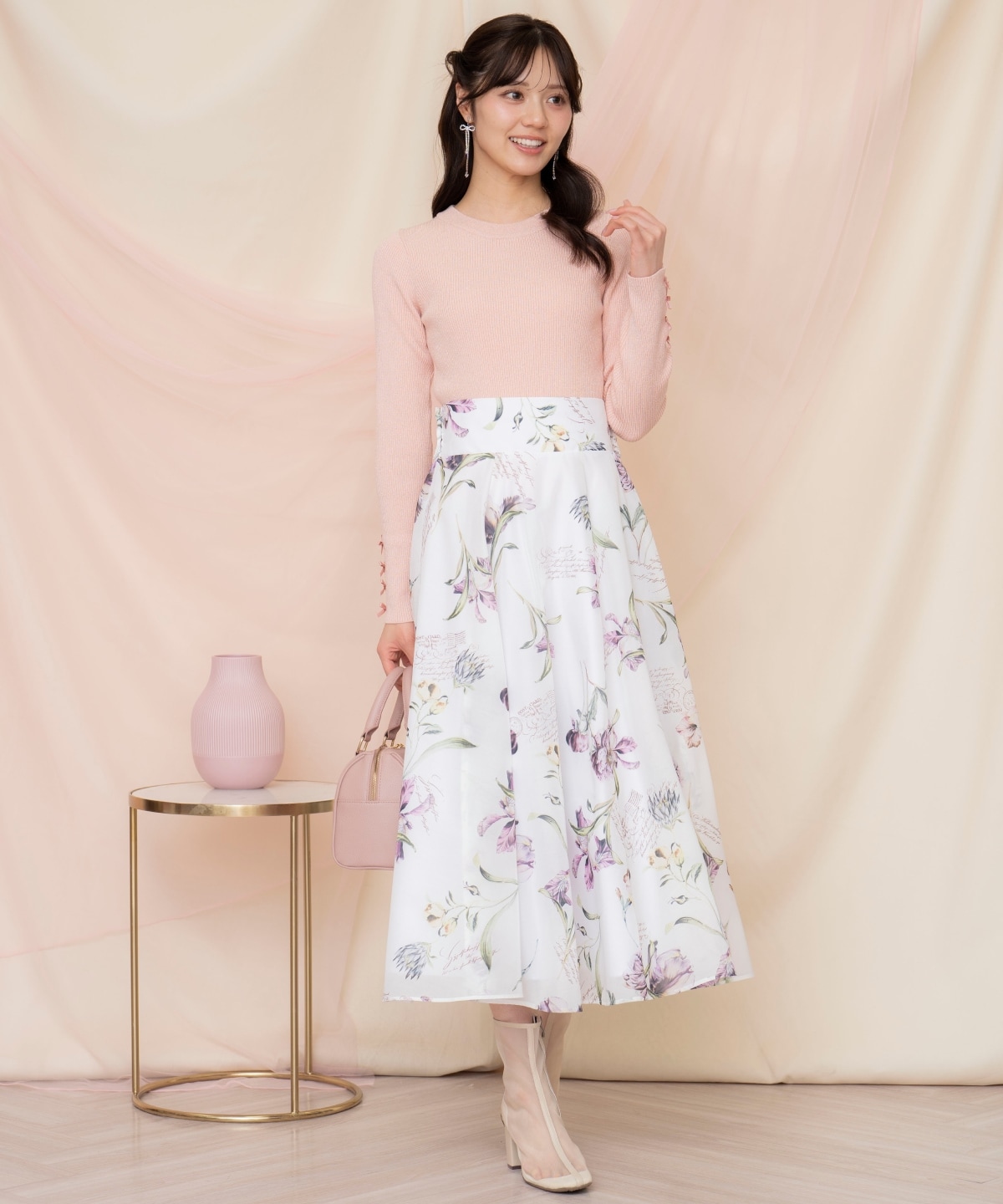 【なくなり次第終了】袖リボンボトルネックニット